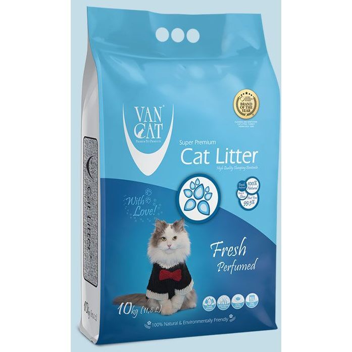 Van Cat White Bentonite Perfumed Clumping Cat Litter - Fresh 10 Kg Van Cat White Bentonite Perfumed Clumping Cat Litter - Fresh 10 Kg