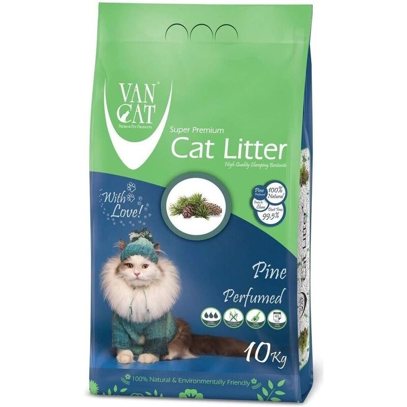 Van Cat White Bentonite Perfumed Clumping Cat Litter - Pine 10 Kg Van Cat White Bentonite Perfumed Clumping Cat Litter - Pine 10 Kg