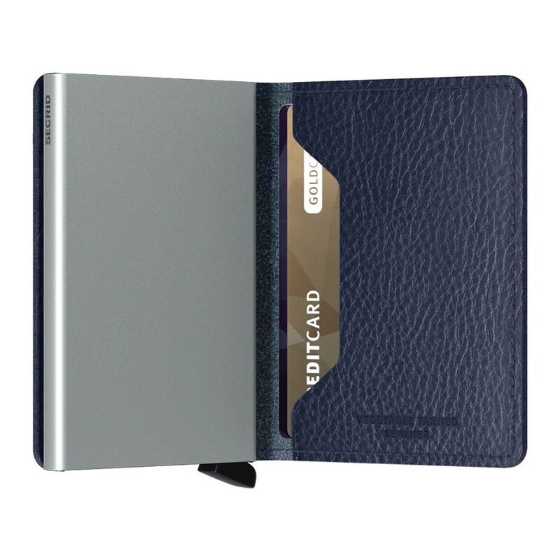 Secrid Slimwallet - Vegetable Tanned Leather - Navy/Silver