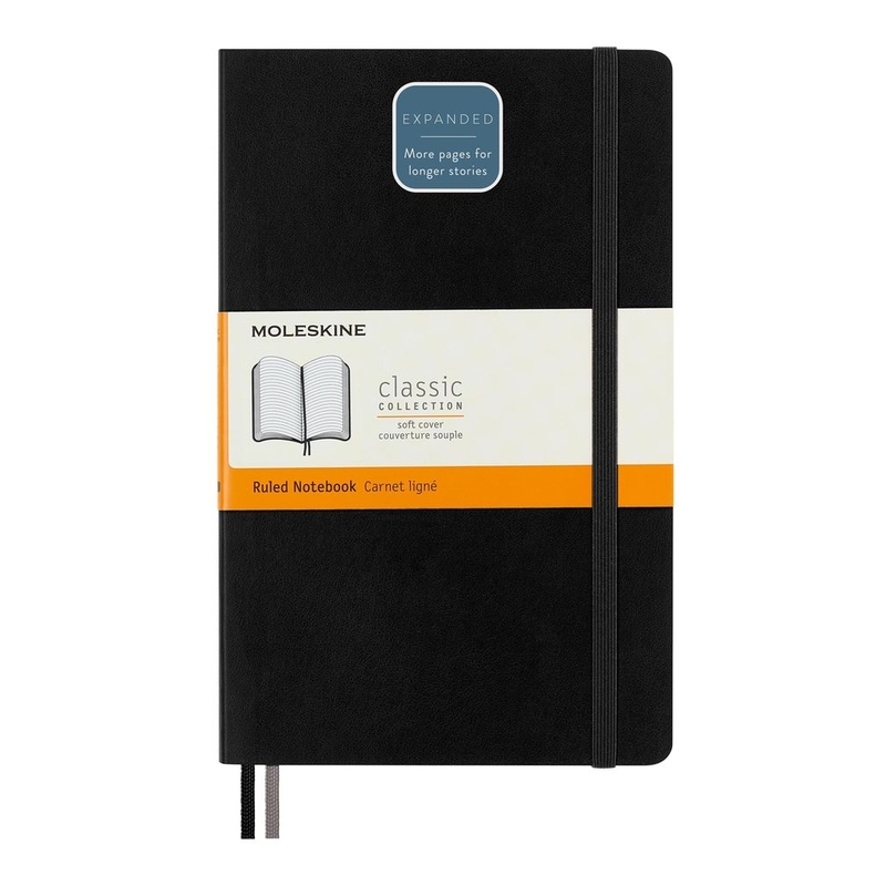 Moleskine Notebook Expanded Large Ruled Black Soft Moleskine Notebook Expanded Large Ruled Black Soft