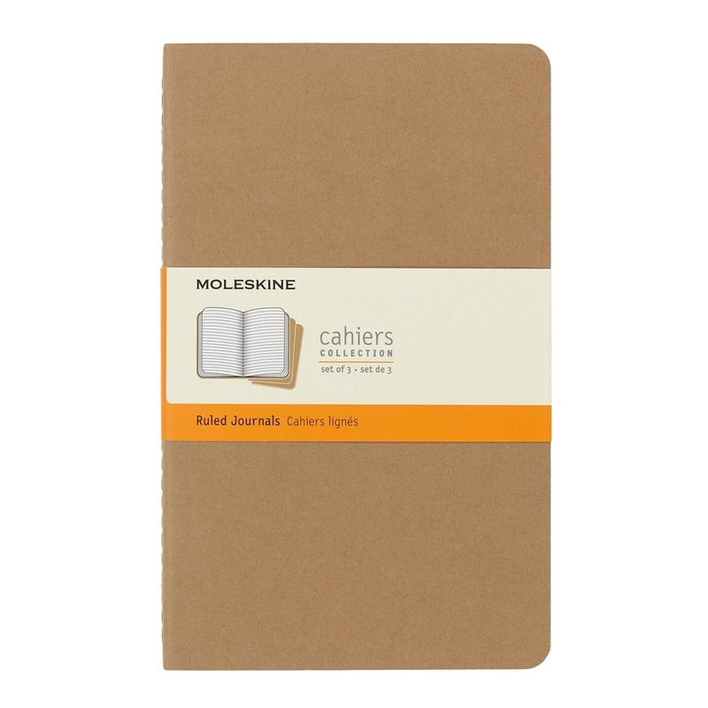 Moleskine Cahier Large Rulled Notebook Kraft Brown Moleskine Cahier Large Rulled Notebook Kraft Brown