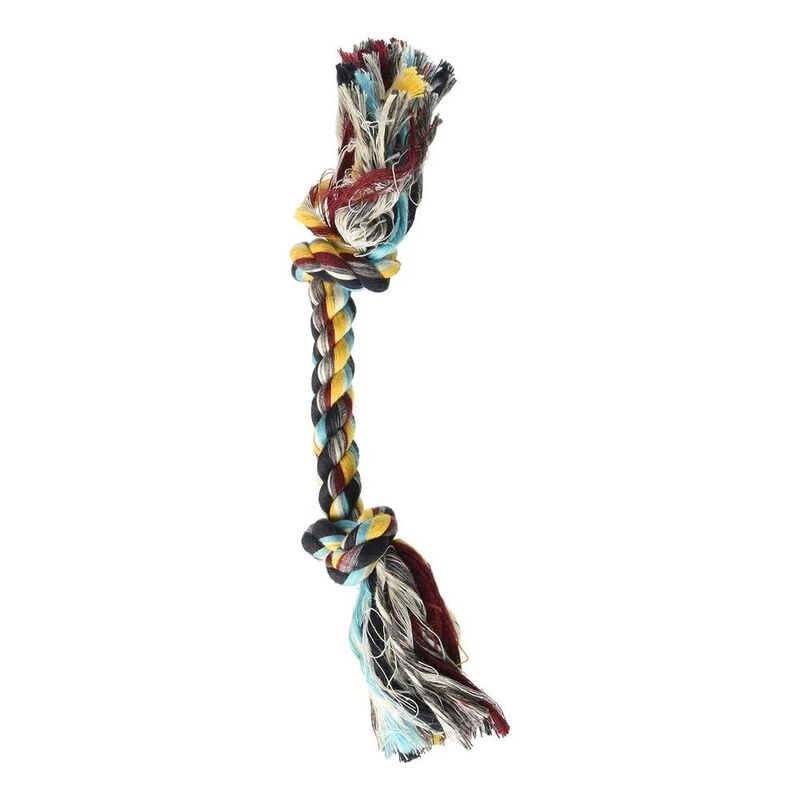 Booda Dog Toy 2Knot Rope Bone Small - Multicolor