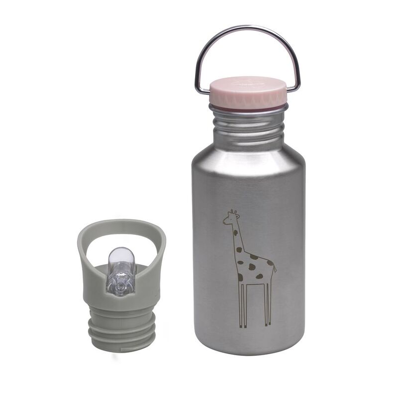 Lassig Kids Bottle Stainless Steel Safari Giraffe Rose 500 ml