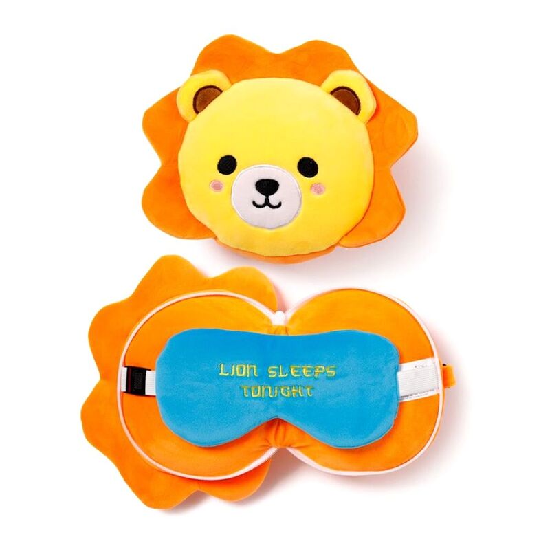 Puckator Lion Plush Travel Pillow & Eye Mask