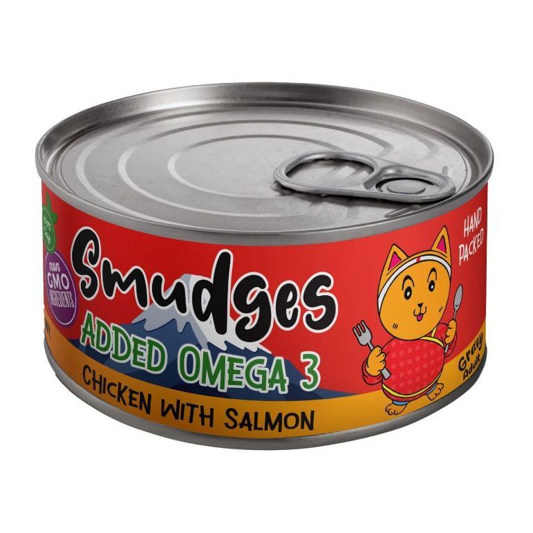 Smudges Adult Cat Chicken with Salmon In Gravy 80g Smudges Adult Cat Chicken with Salmon In Gravy 80g