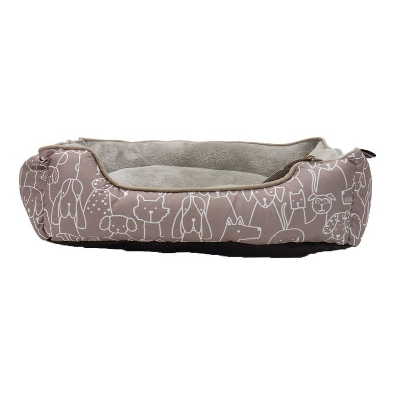 Nutrapet Aahh Dog Bed Squarey L46 x W36 x H42 cm Flannel Beige Doggies Love