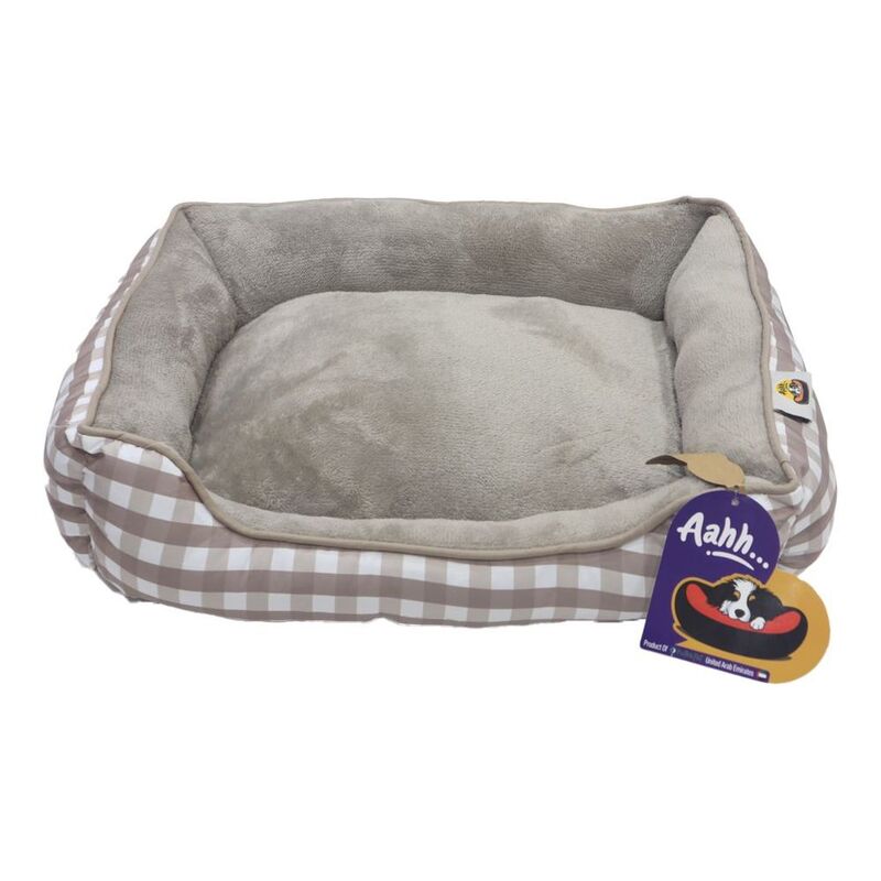 Nutrapet Aahh Dog Bed Squarey L46 x W36 x H42 cm Flannel Beige Checkered Nutrapet Aahh Dog Bed Squarey L46 x W36 x H42 cm Flannel Beige Checkered