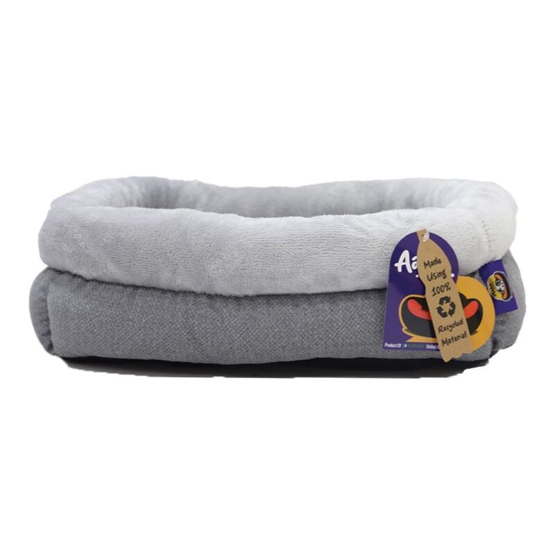 Nutrapet Aahh Dog Bed Dantes Peak L46 x W44 x H51 cm Flannel Silver Small