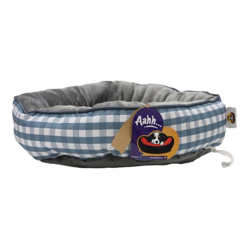 Nutrapet Aahh Dog Bed Snuggly L46 x W36 x H42 cm Flannel Blue Grey Checkered Nutrapet Aahh Dog Bed Snuggly L46 x W36 x H42 cm Flannel Blue Grey Checkered
