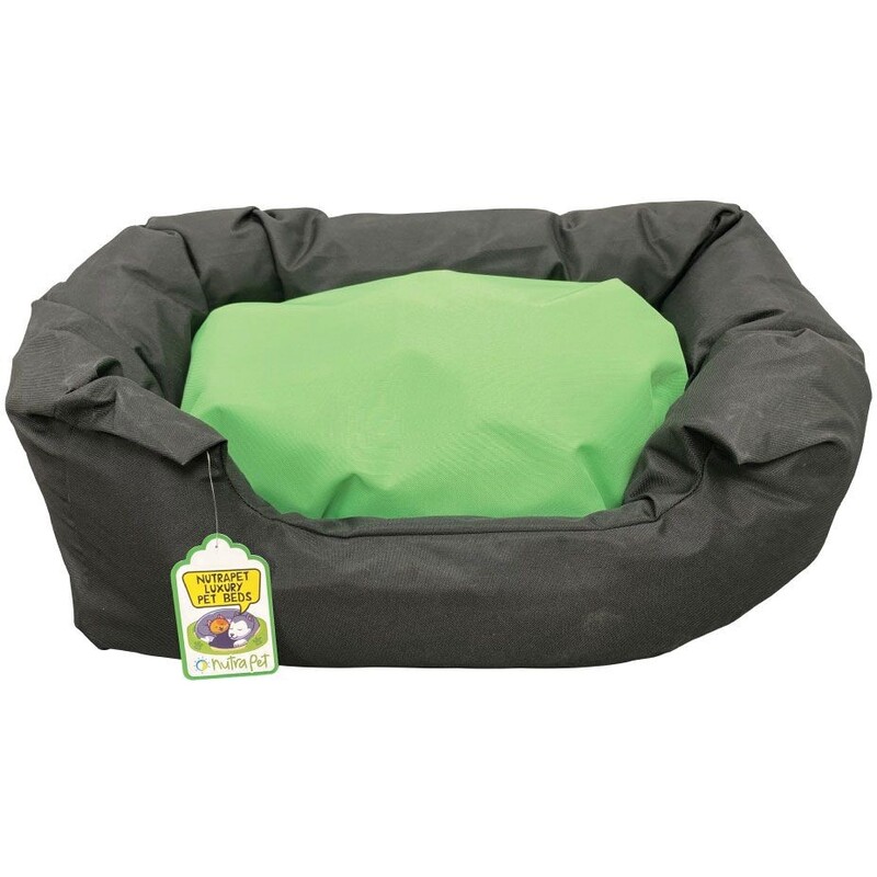 Nutrapet L-56cm W-44cm H-14cm Lounger Bed Black & Green S