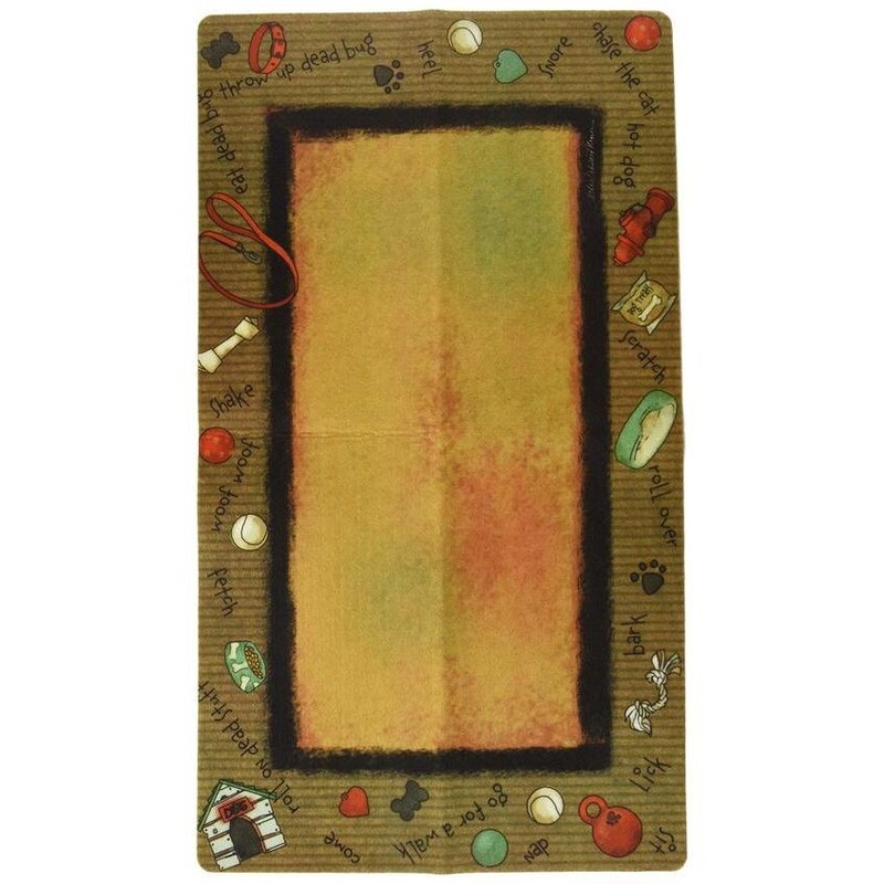 Drymate Dog Bowl Placemat Bow Wow Squares Design - Beige - 12 x 20 inch Drymate Dog Bowl Placemat Bow Wow Squares Design - Beige - 12 x 20 inch