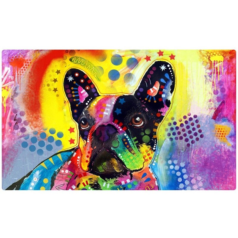 Drymate Dog Bowl Placemat French Bulldog 2 12 x 20 inch/30 cm x 50 cm