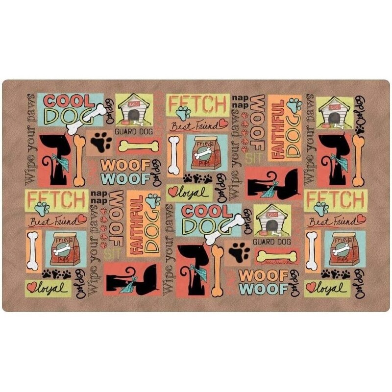 Drymate Dog Bowl Placemat Cool Dog - Brown - 12 x 10 inch