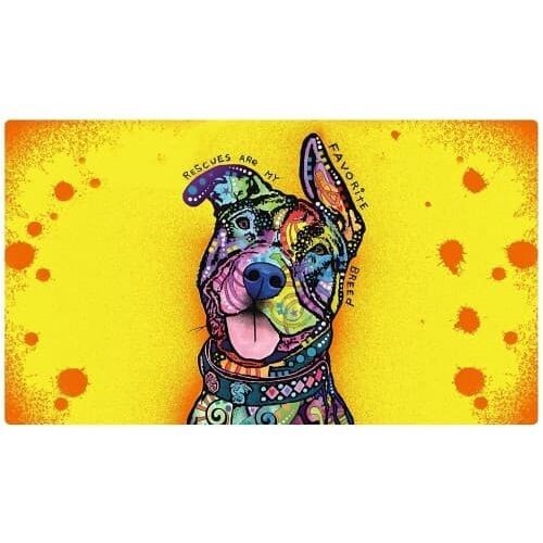 Drymate Dog Bowl Placemat - Dean Russo Designs - Neon Yellow - 16 x 28 inch Drymate Dog Bowl Placemat - Dean Russo Designs - Neon Yellow - 16 x 28 inch