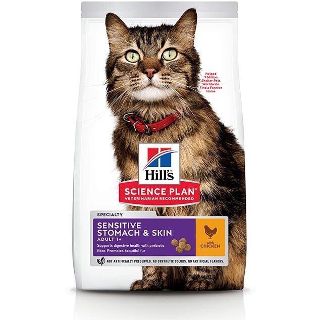 Hill's Science Plan Sensitive Stomach & Skin Adult Cat Food with Chicken - 1.5Kg Hill's Science Plan Sensitive Stomach & Skin Adult Cat Food with Chicken - 1.5Kg
