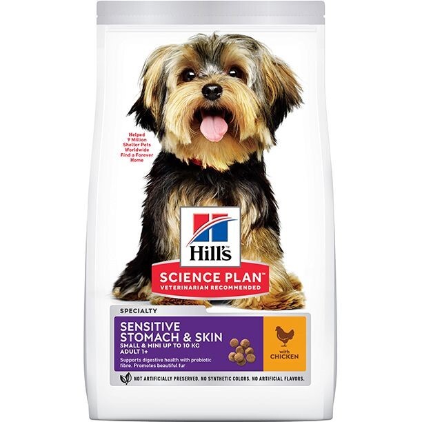 Hill's Science Plan Sensitive Stomach & Skin Small & Mini Adult Dog Food with Chicken - 1.5Kg Hill's Science Plan Sensitive Stomach & Skin Small & Mini Adult Dog Food with Chicken - 1.5Kg