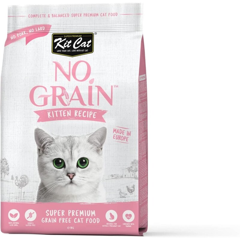 Kit Cat No Grain Super Premium Cat Food Kitten Recipe 1Kg Kit Cat No Grain Super Premium Cat Food Kitten Recipe 1Kg