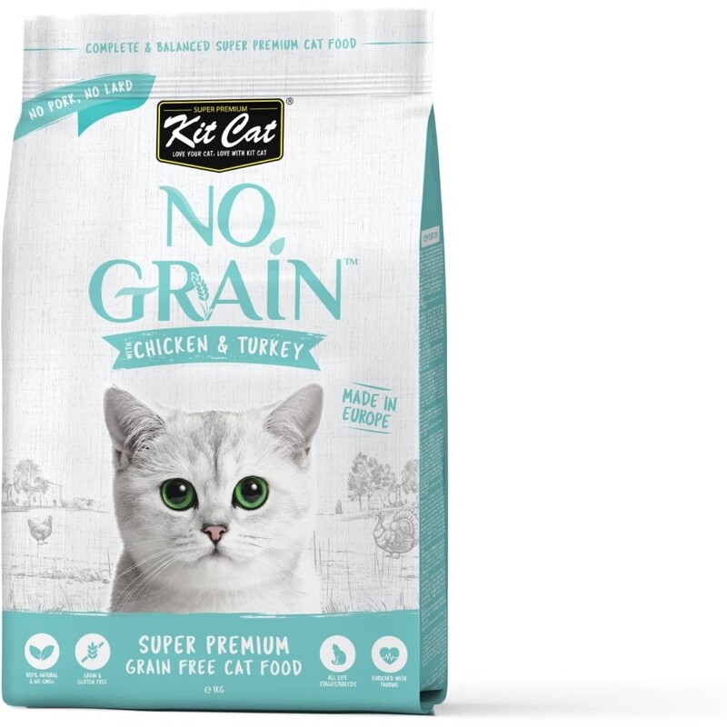 Kit Cat No Grain Super Premium Cat Food with Chicken & Turkey 1Kg Kit Cat No Grain Super Premium Cat Food with Chicken & Turkey 1Kg