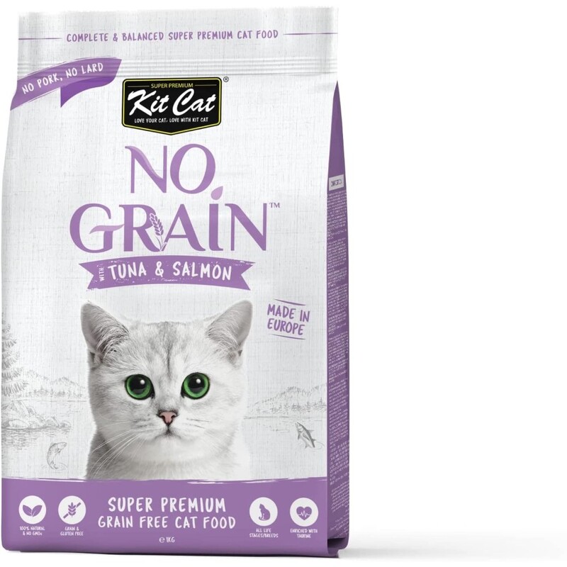 Kit Cat No Grain Super Premium Cat Food with Tuna & Salmon 1Kg Kit Cat No Grain Super Premium Cat Food with Tuna & Salmon 1Kg