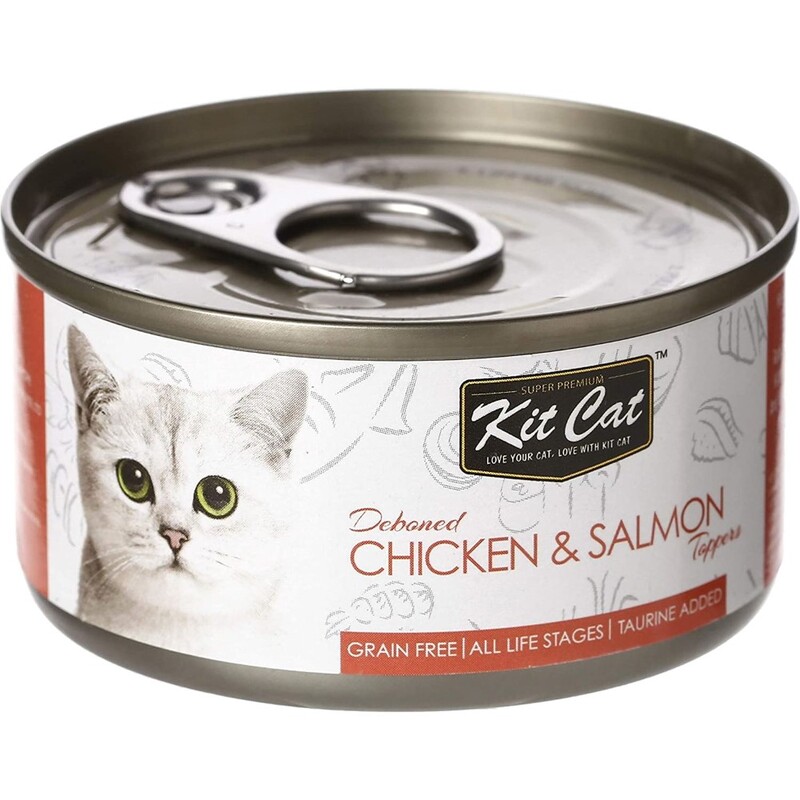 Kit Cat Tin Chicken & Salmon Toppers 80 g