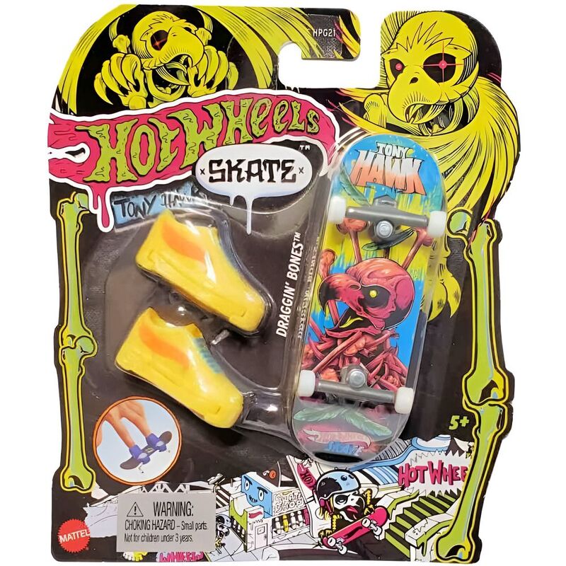 Hot Wheels Skates Neon Bones Tony Hawk Draggin Bones Fingerboard & Shoe HPG33 Hot Wheels Skates Neon Bones Tony Hawk Draggin Bones Fingerboard & Shoe HPG33