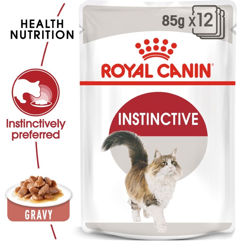 Royal Canin Feline Health Nutrition Instinctive Adult Cats Gravy Wet Food Pouches (12 x 85g)