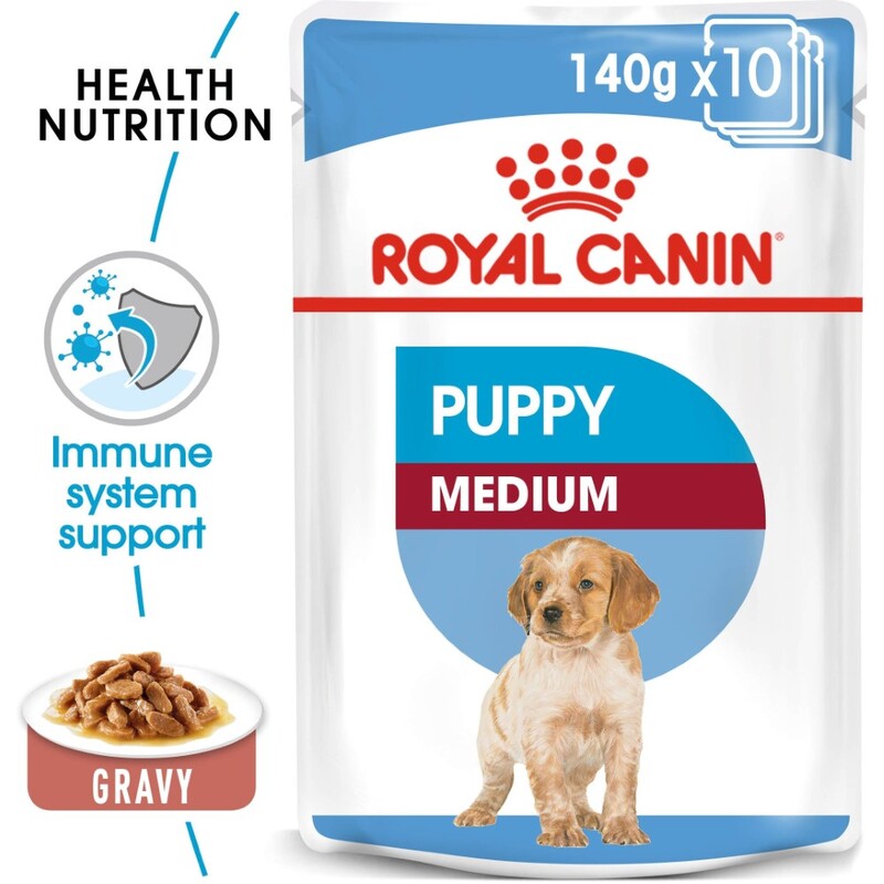 Royal Canin Size Health Nutrition Medium Puppy Wet Food Pouches (12 x 85g)