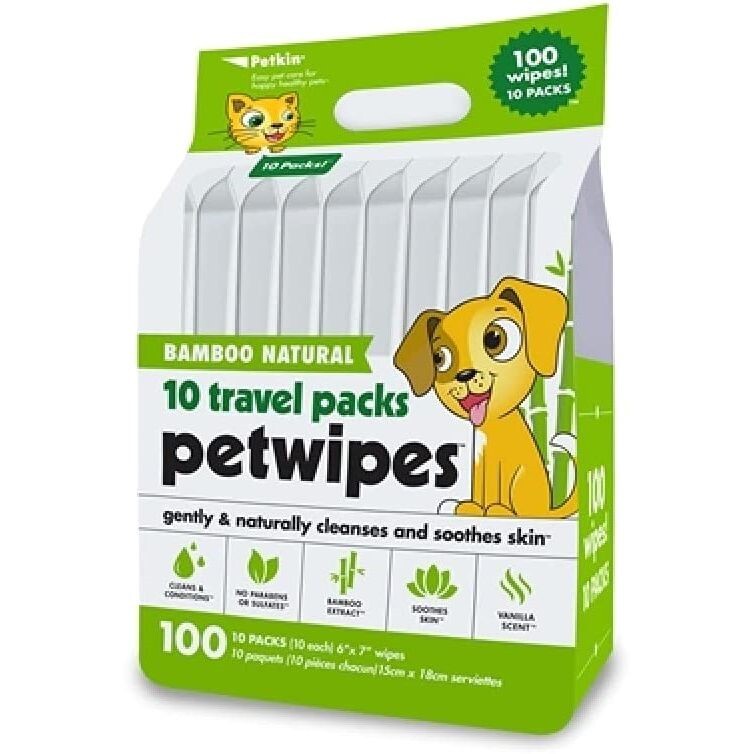 Petkin Bamboo Travel Pack Wipes - 100 Ct