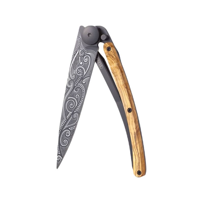Deejo 37G Pocket Knife - Olive Wood/Pacific (Grey) Deejo 37G Pocket Knife - Olive Wood/Pacific (Grey)