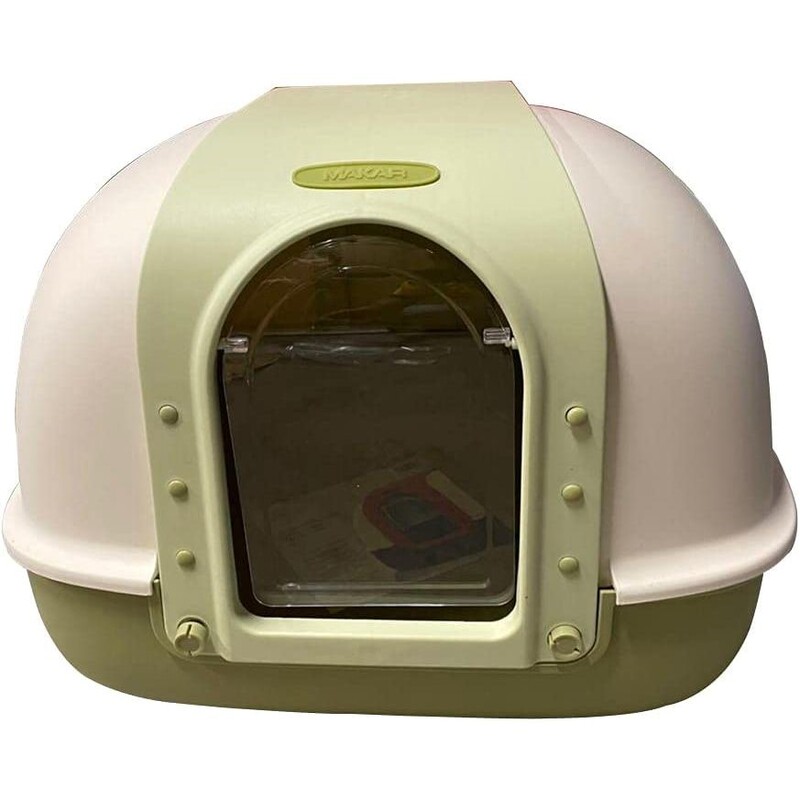 Nutrapet Dragon Inn Butterfly Doors Closed Cat Litter Box - Green L60cm x W50cm x H45cm