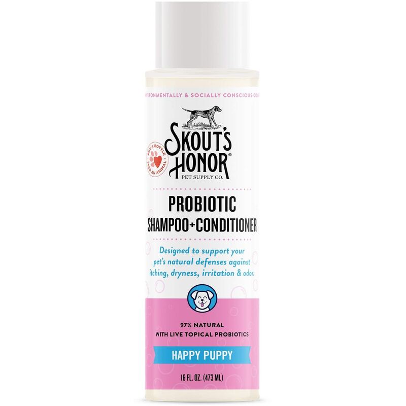 Skout's Honor Probiotic Shampoo Plus Conditioner Happy Puppy Grooming 475ml