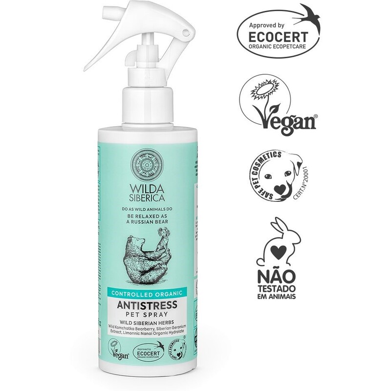 Wilda Siberica Controlled Organic - Natural & Vegan Antistress Pet Spray - 250 ml