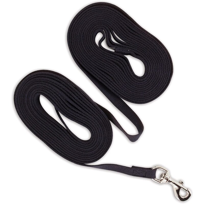 Aspen Pet Cotton Training Dog Lead - Black - 5/8 x 30'