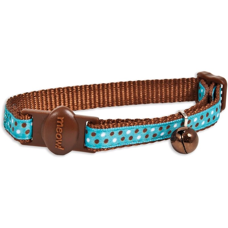 Petmate Cat Delicious Dots Collar - 3/8" x 8-12" - Brown/Teal