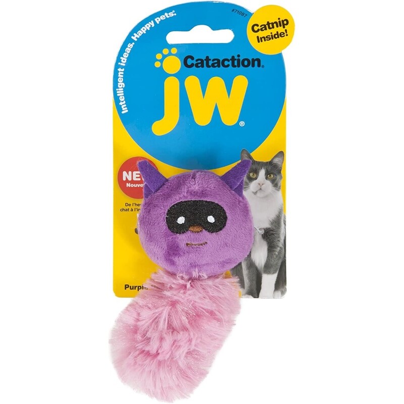 Jw Cataction Catnip Raccoon Purple