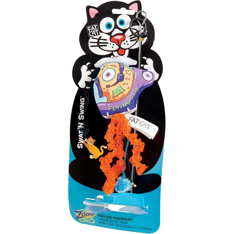 Petmate Fat Cat Swat N Swing Flying Fish