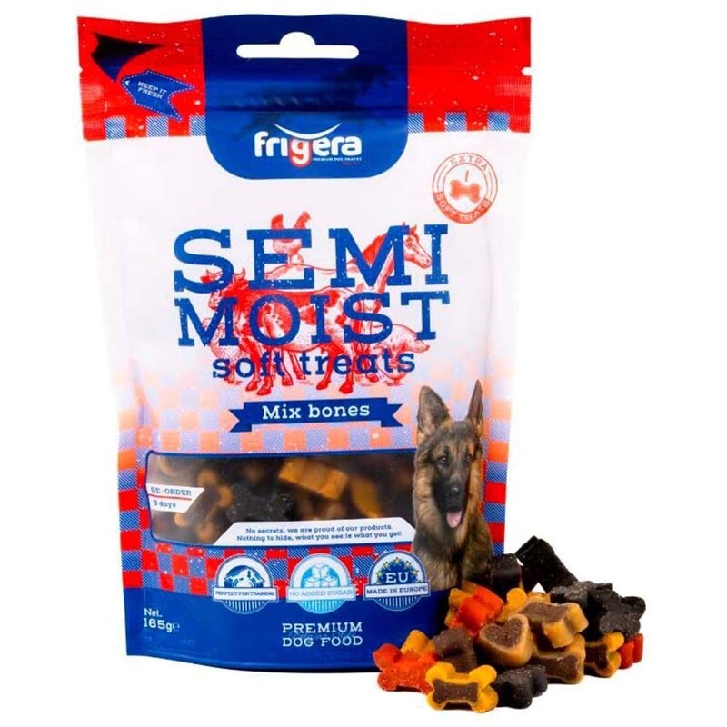 Frigera Semi-Moist Soft Treats Mix Bones 165G