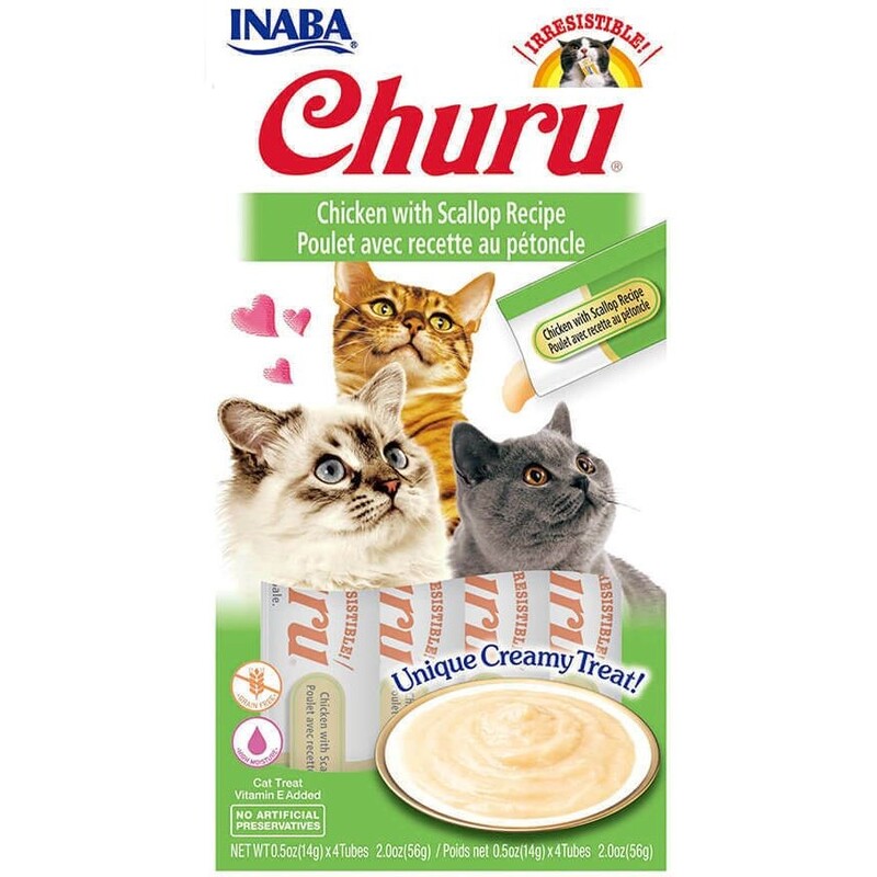 Inaba Churu Chicken with Scallop 56 G/4 Sticks Per Pack