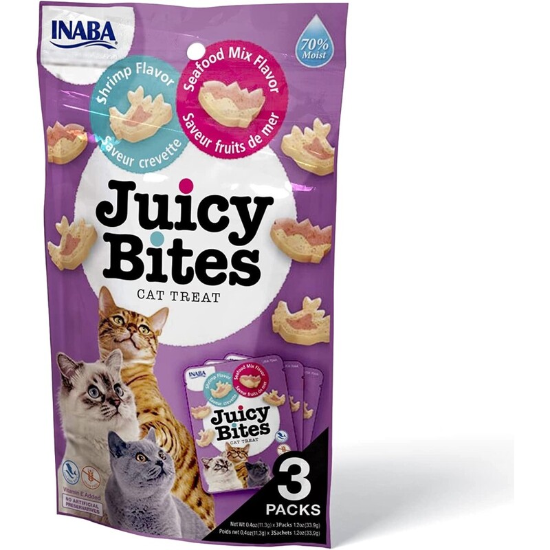 Inaba Juicy Bites Shrimp & Seafood Mix Flavor 33 - 9G /3 Pouches Per Pack Inaba Juicy Bites Shrimp & Seafood Mix Flavor 33 - 9G /3 Pouches Per Pack