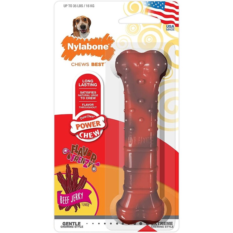 Nylabone Flavor Frenzy Beef Jerky Wlf Ridges & Nubs Nylabone Flavor Frenzy Beef Jerky Wlf Ridges & Nubs