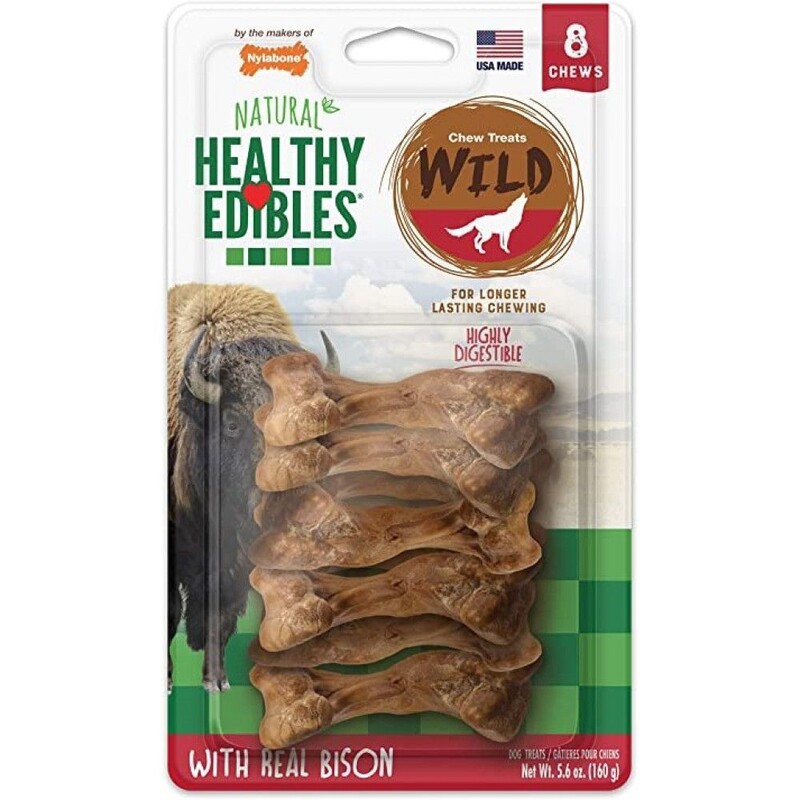 Nylabone Healthy Edibles Wild Bison 8Ct Small Nylabone Healthy Edibles Wild Bison 8Ct Small
