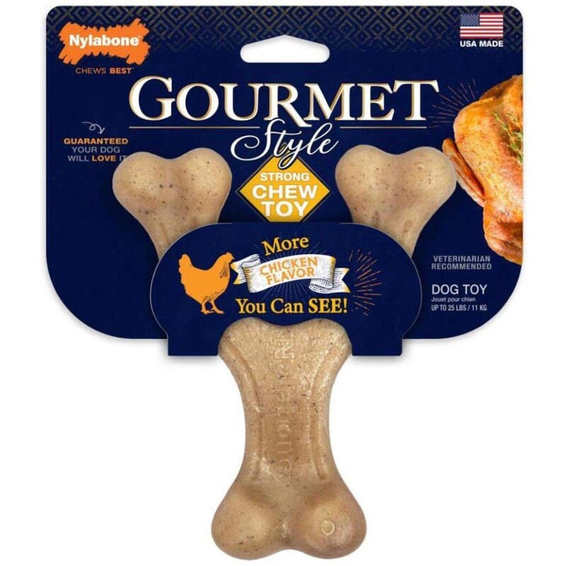 Nylabone Strong Chew Wishbone Reg Chicken Gourmet Style