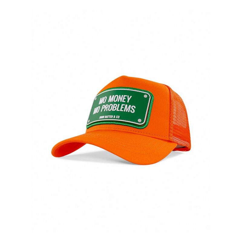 John Hatter Mo Money Mo Problems Rubber Patch Cap Unisex Cap Orange