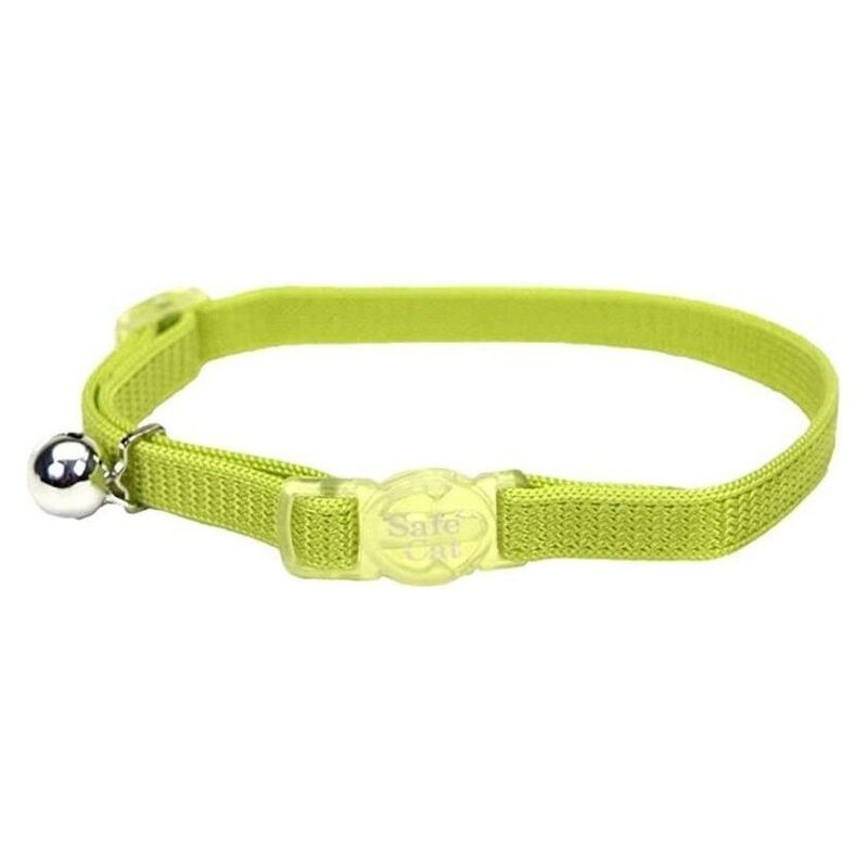 Coastal 3/8-Inch Safecat Nylon Breakaway Collar Lime Coastal 3/8-Inch Safecat Nylon Breakaway Collar Lime