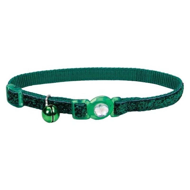 Coastal Safecat Jewel Buckle Glitter Overlay Collar Green