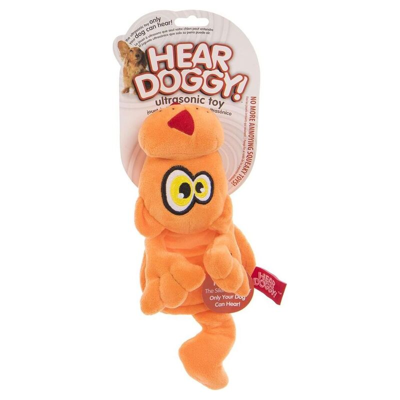 Hear Doggy Flattie Cat Orange Plush Dog Toy with Chew Guard And Silent Squeak Technology Hear Doggy Flattie Cat Orange Plush Dog Toy with Chew Guard And Silent Squeak Technology