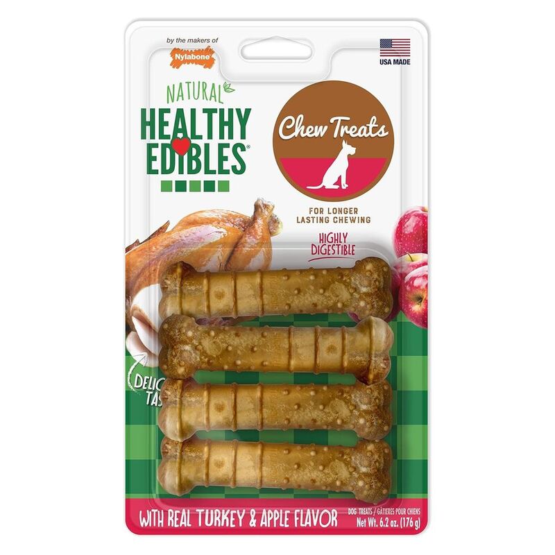 Nylabone Healthy Edibles Combo Turkey & Apple 4Ct Regular