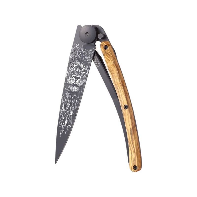 Deejo 37G Pocket Knife - Olive Wood/Leo (Grey) Deejo 37G Pocket Knife - Olive Wood/Leo (Grey)
