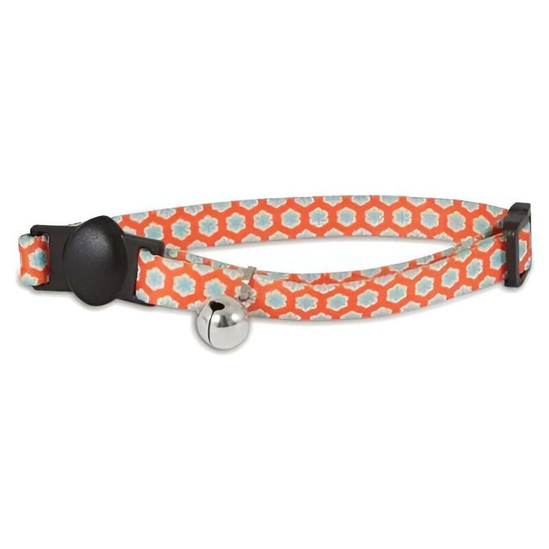 Petmate Aspen Pet Cat Collar 3/8-Inch x 8-12-Inch Retro Flower Orange Petmate Aspen Pet Cat Collar 3/8-Inch x 8-12-Inch Retro Flower Orange