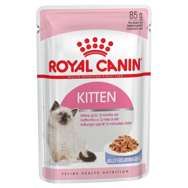 Royal Canin Feline Health Nutrition Kitten Jelly Wet Food Pouches (12 x 85g)